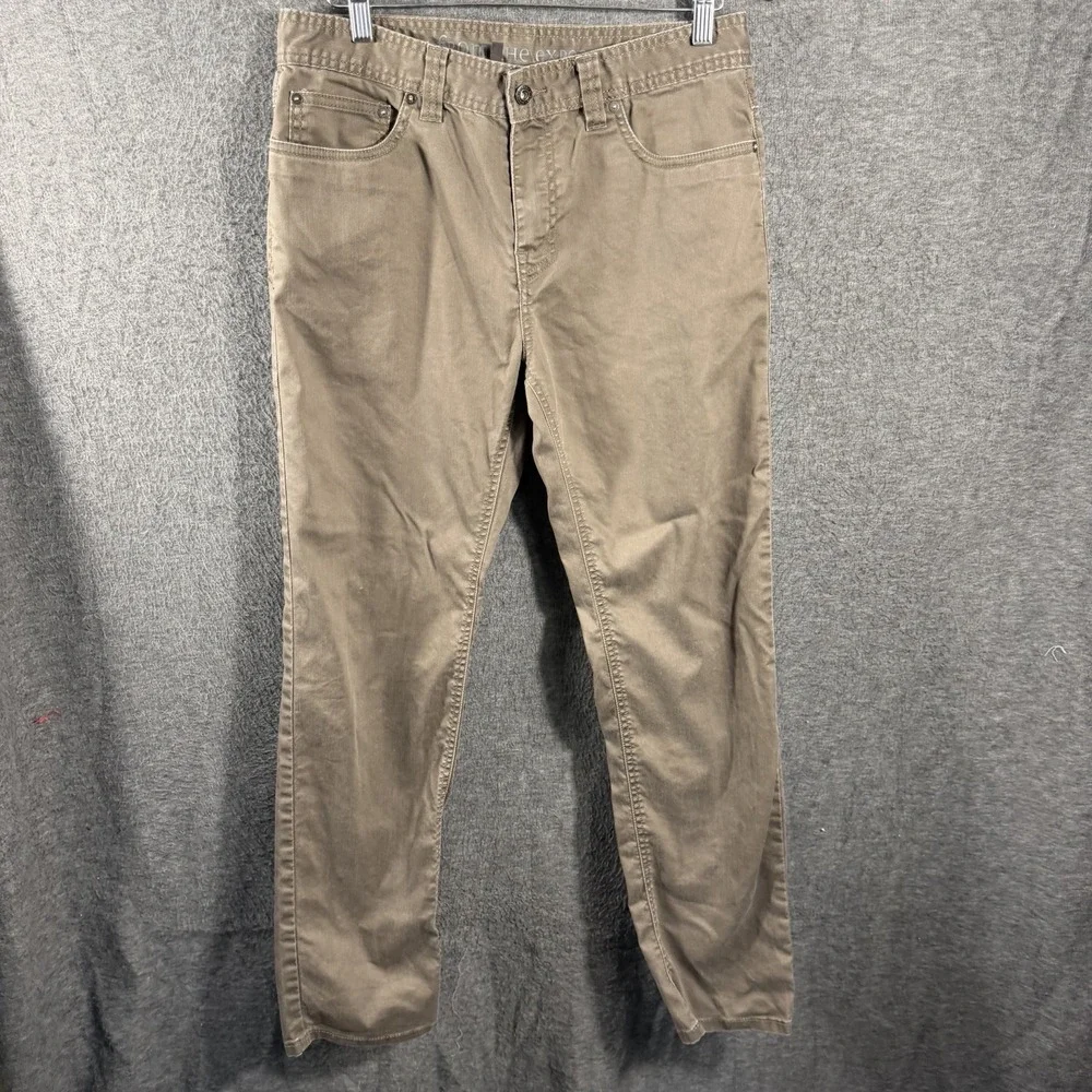 prAna Men's Stretch Straight Pants Brown Slim Fit 32x32 Outdoor Hiking Gorpcore